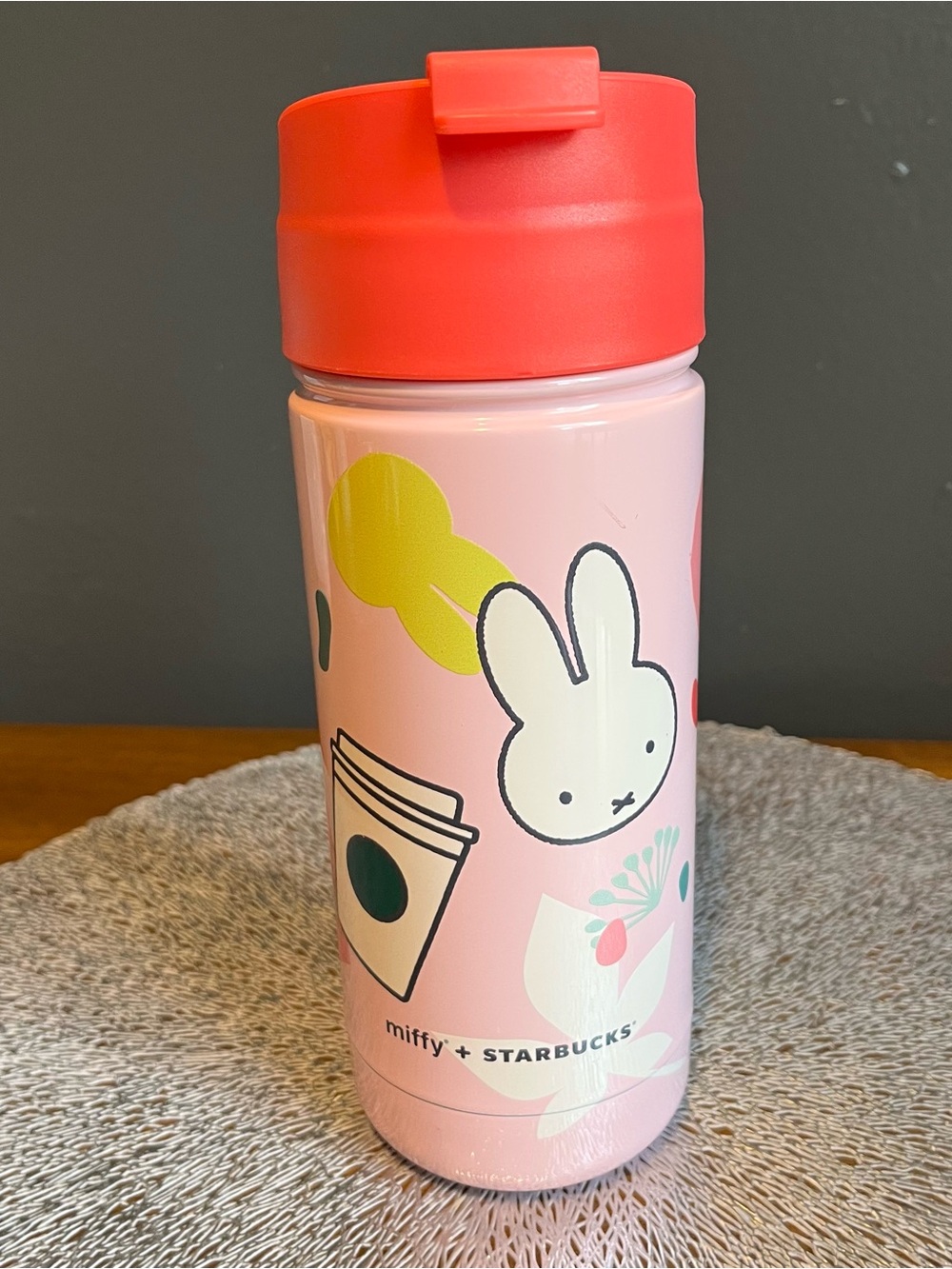 Starbucks Pink Travel Tumbler with Coral Lid - Miffy Collaboration